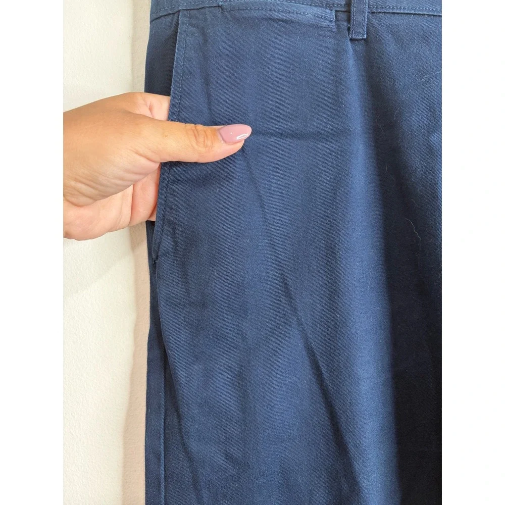 J Crew Re-Imagined Navy Blue Stretch Cotton Chino Pants Mens 35x33 Slim Straight